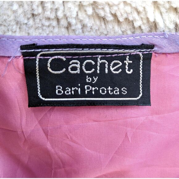 VTG 80s Cachet by Bari Protas Chiffon & Satin Bridesmaid / Prom Dress, Sz. 6/8 - Picture 8 of 13
